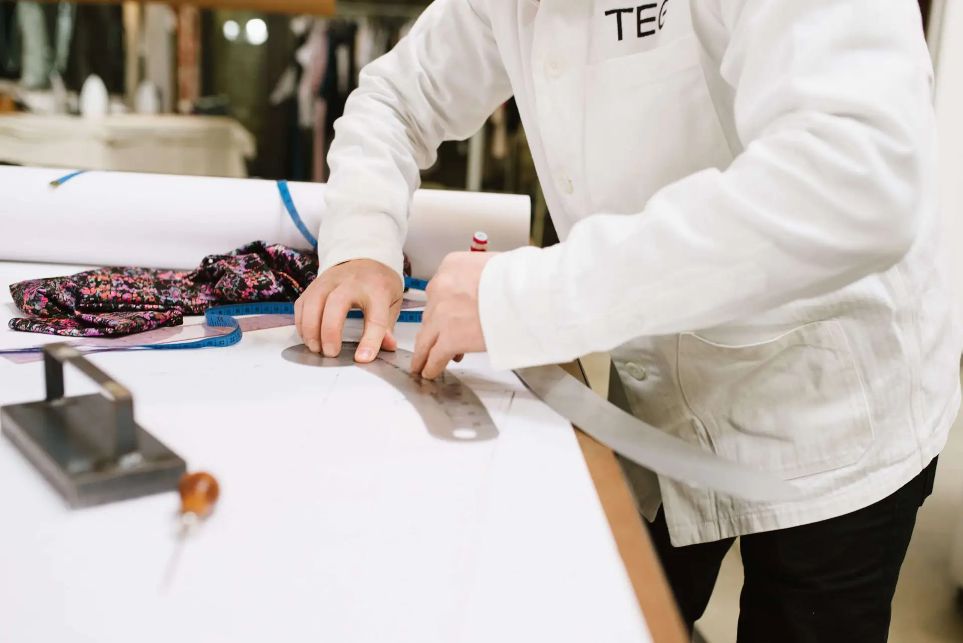 High-end apparel manufacturing line at TEG studio